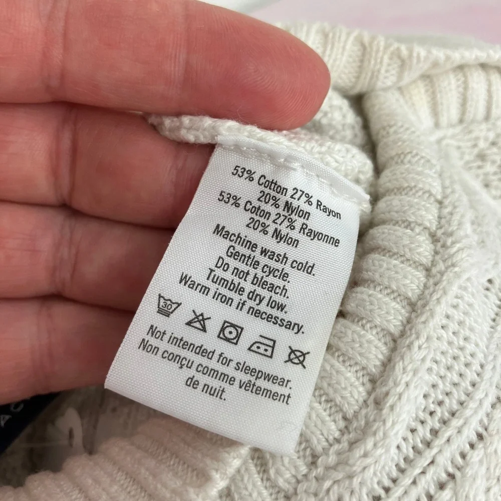 Janie and Jack Baby Romper Cream Cable Knit Shawl Collar Button Front 3-6 Months